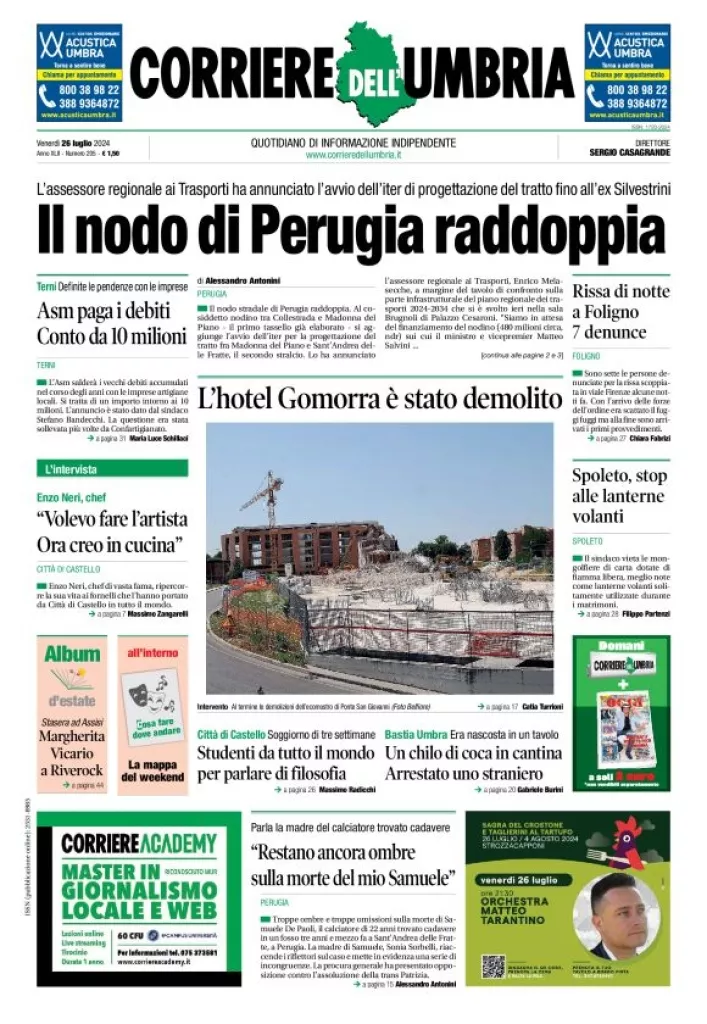 Prima-pagina-corriere umbria-del-2024-07-26